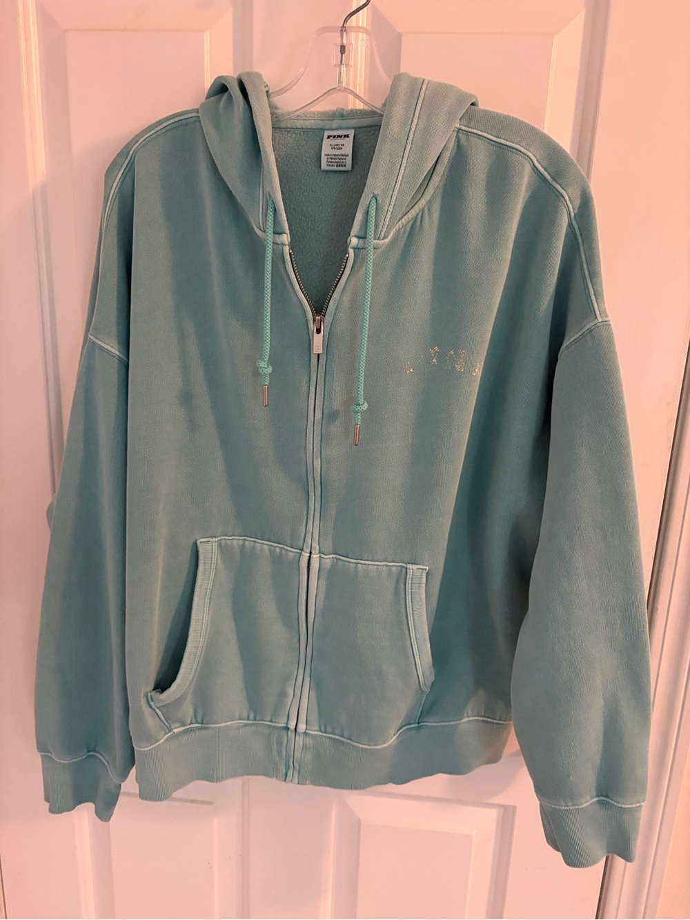 PINK Victoria's Secret Mint Green Zip-Up Hoodie